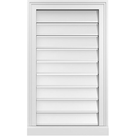 Ekena Millwork Vertical Surface Mount PVC Gable Vent: Functional, w/ 2"W x 2"P Brickmould Sill Frame, 18"W x 30"H GVPVE18X3003SF